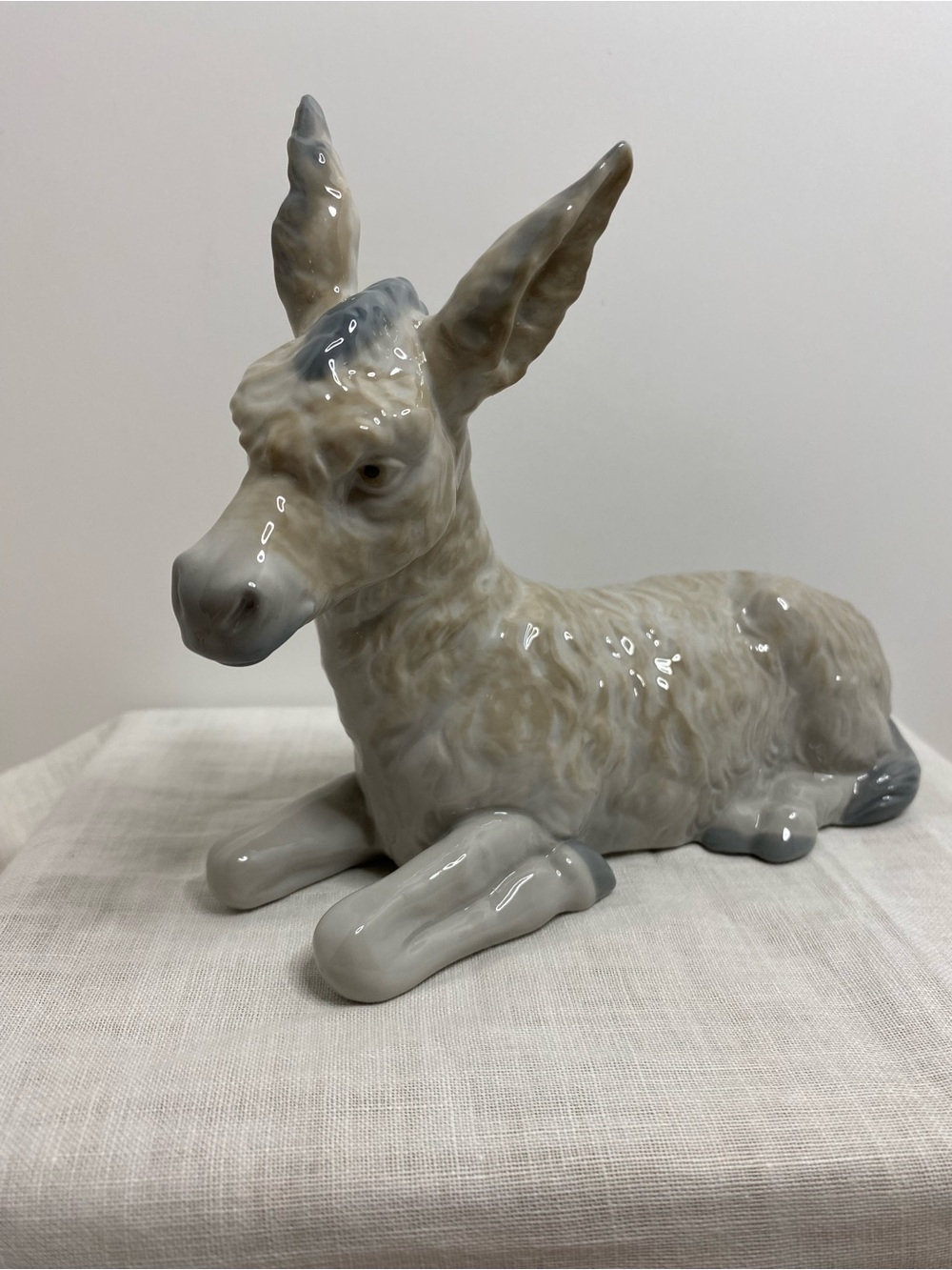 Vintage Lladro Nao Porcelain Donkey Figurine Nativity Christmas Spain Retired